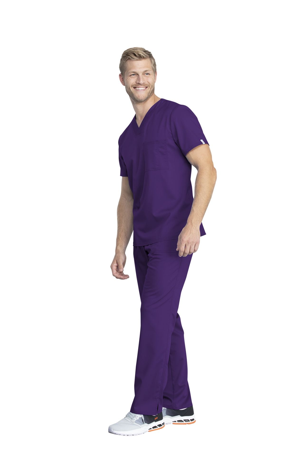 Eggplant - Cherokee Workwear Revolution Tech Unisex V-Neck Top
