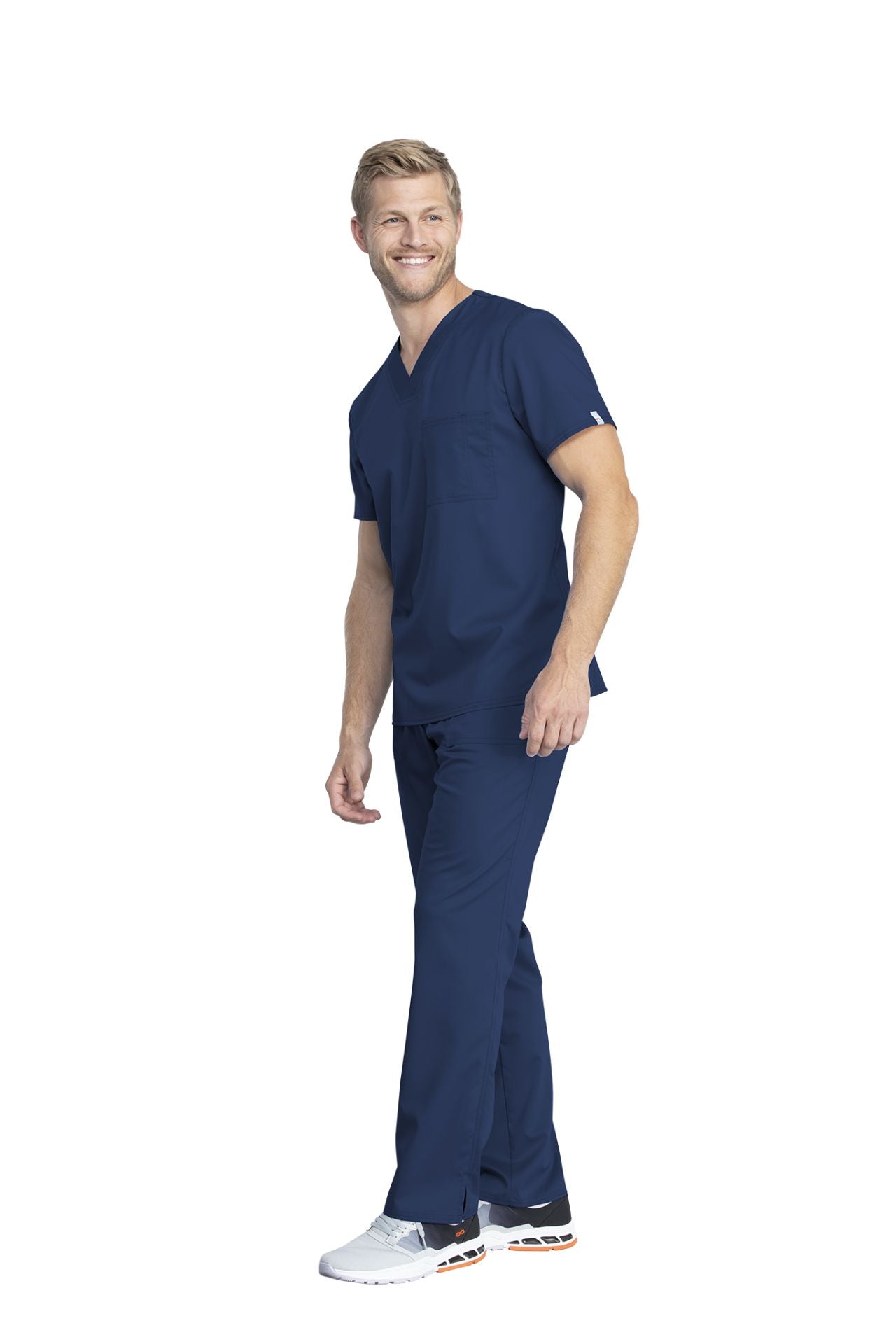 Navy - Cherokee Workwear Revolution Tech Unisex V-Neck Top