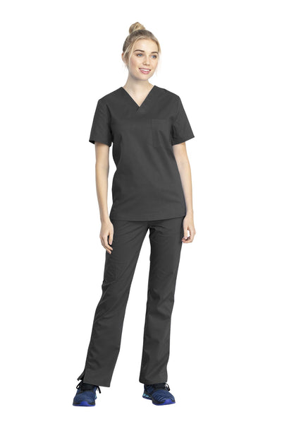 Pewter - Cherokee Workwear Revolution Tech Unisex V-Neck Top