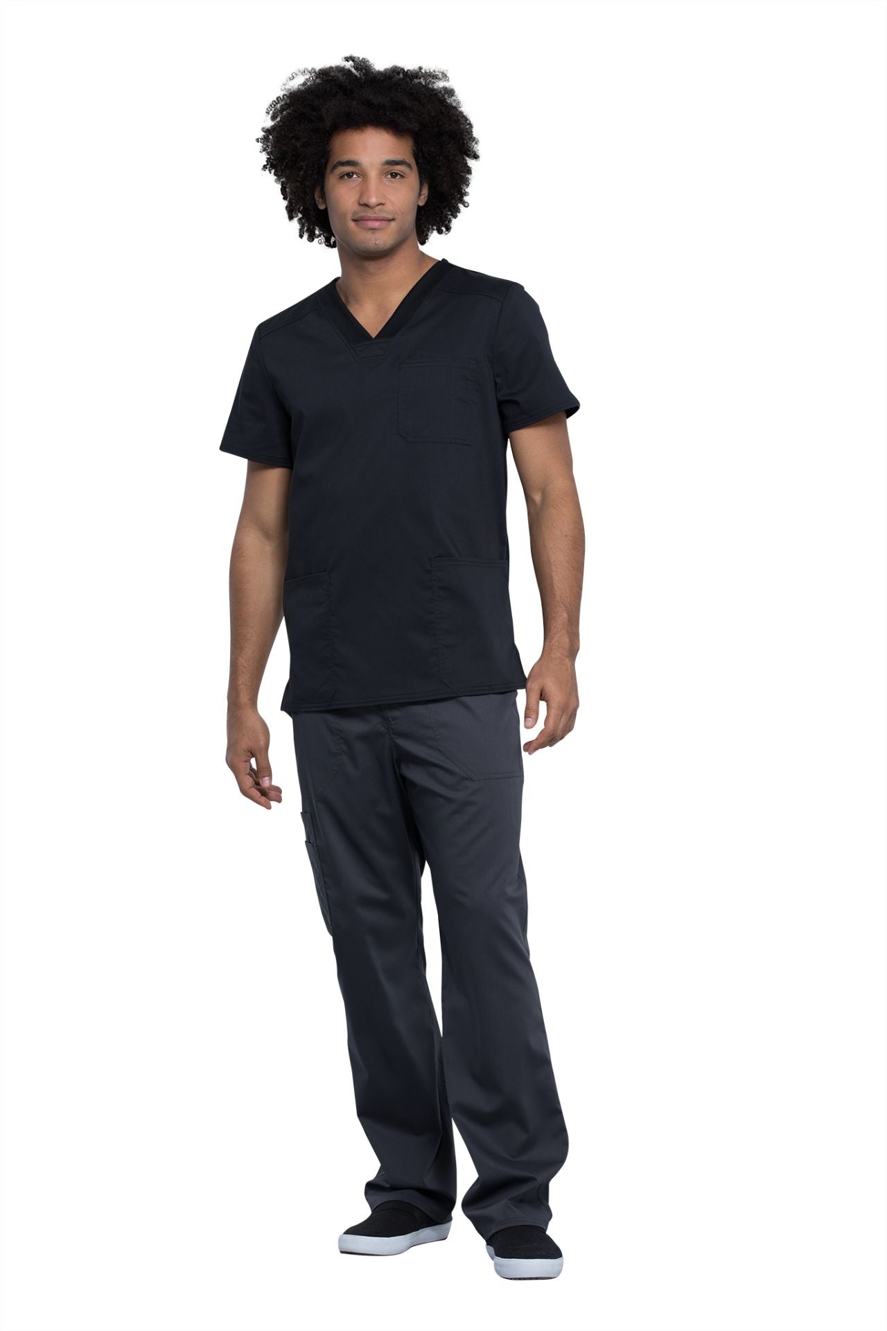 Black - Cherokee Workwear Revolution Tech Men's V-Neck Top