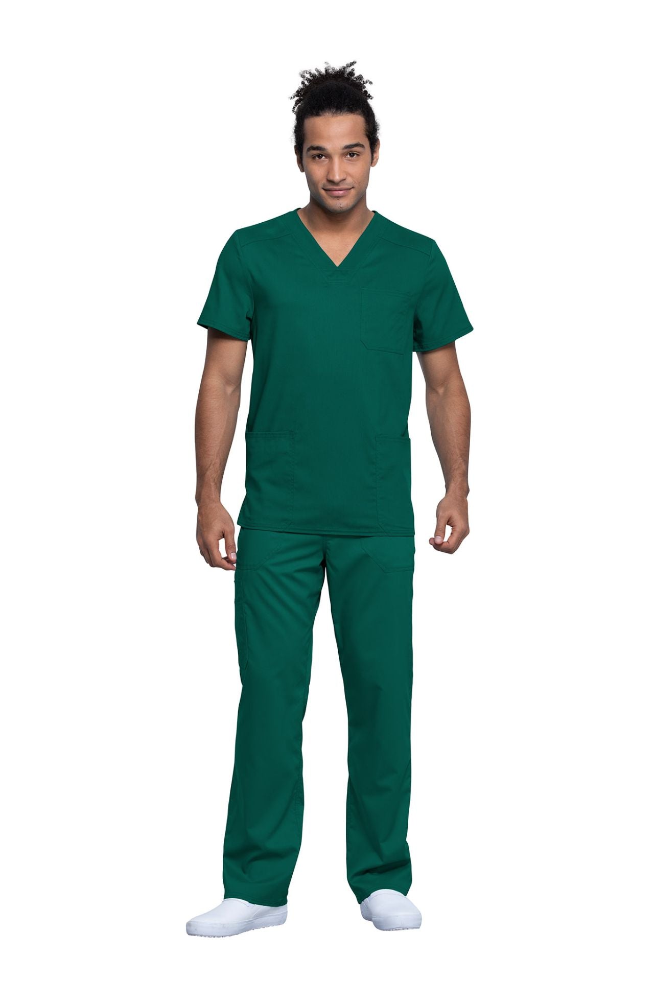 Hunter Green - Cherokee Workwear Revolution Tech Men's V-Neck Top