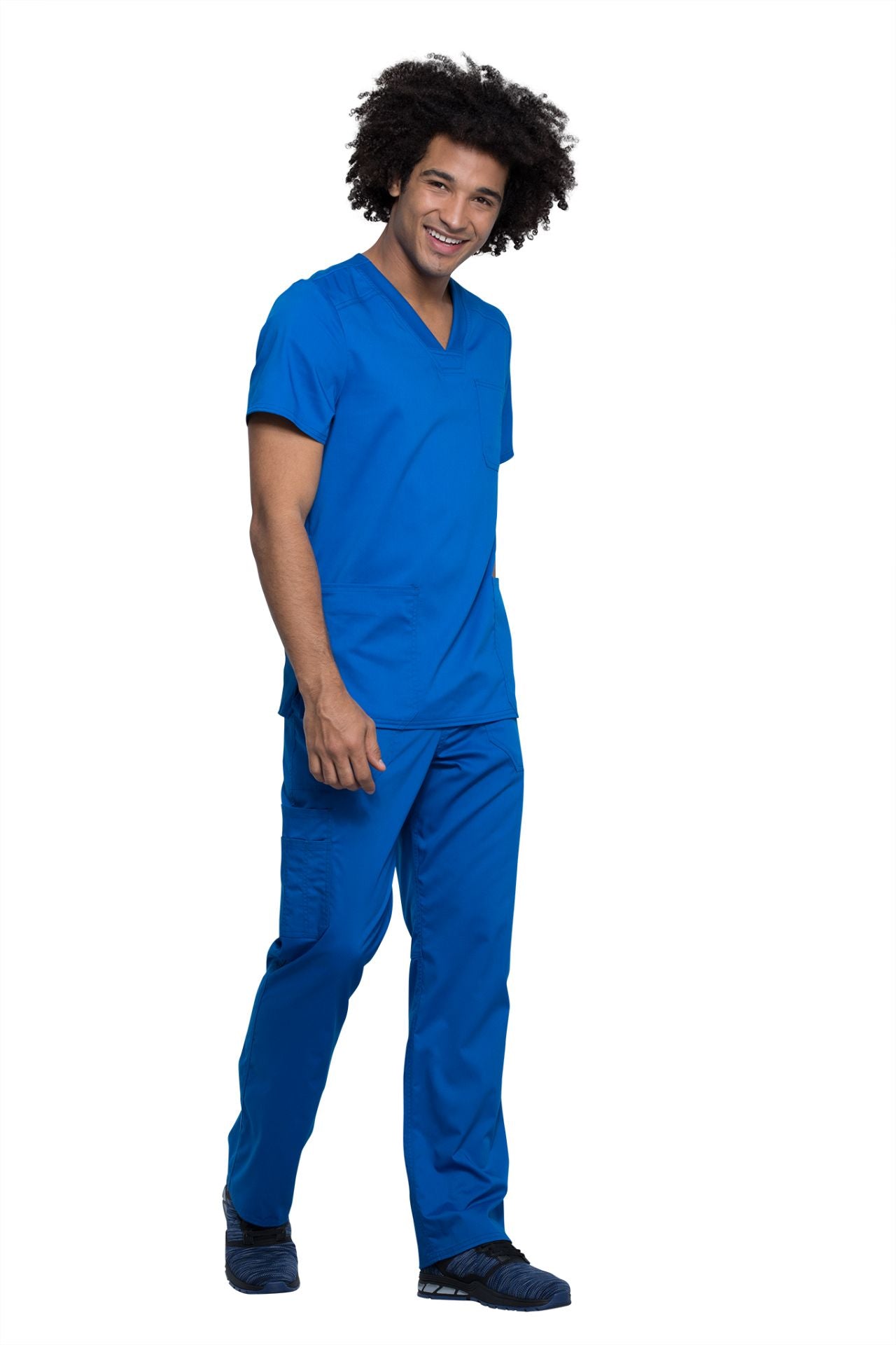 Royal - Cherokee Workwear Revolution Tech Men's V-Neck Top