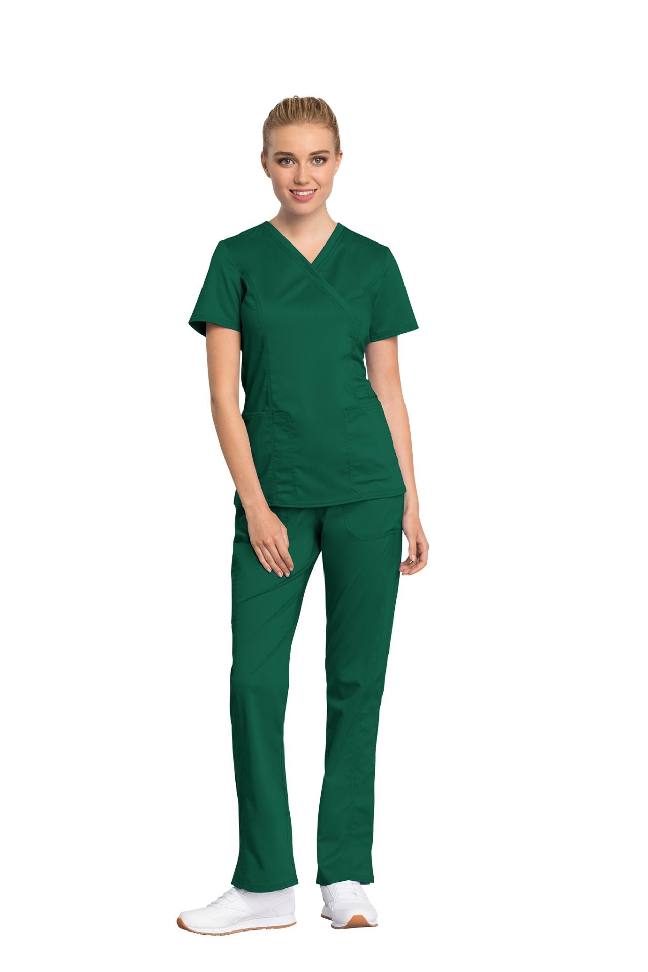 Hunter Green - Cherokee Workwear Revolution Tech Mock Wrap Top