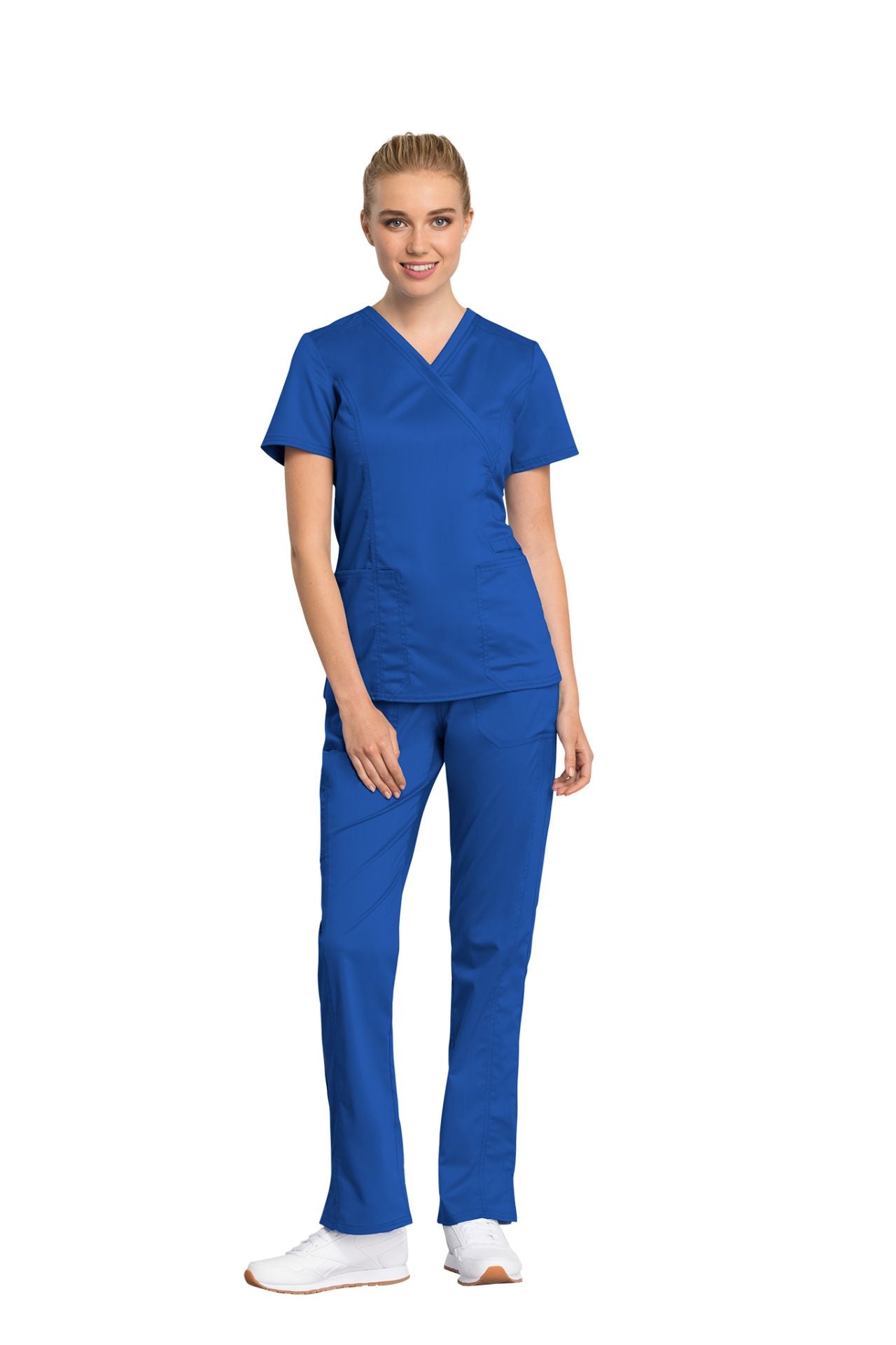 Royal - Cherokee Workwear Revolution Tech Mock Wrap Top
